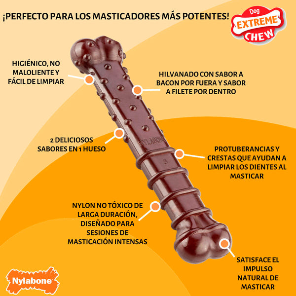 Knochen Nylabone Braun Bacon L