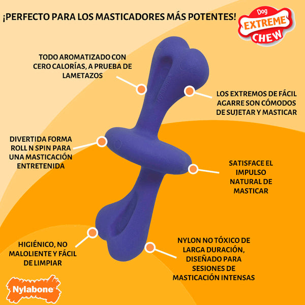 Knochen Nylabone Blau Bacon L