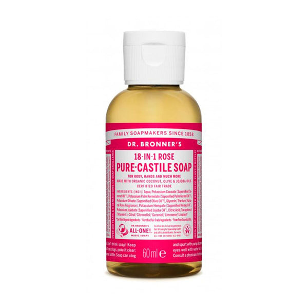 Flüssigseife Dr Bronner's 60 ml Rosen