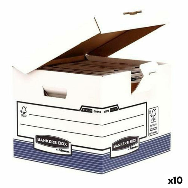 Datei-Box Fellowes Blau Weiß A4 31 x 37,7 x 39,5 cm 10 Stück