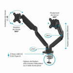 TV Wandhalterung mit Arm Fellowes 8042501 Mehrarmig Schwarz 16 Kg
