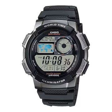 Herrenuhr Casio WORLD TIME ILLUMINATOR Schwarz (Ø 43 mm)