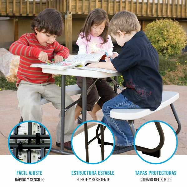 Picknick-Tisch Lifetime Biegsam Creme Stahl 82,5 x 90 x 53,5 cm