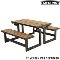 Bank mit Rückenlehne Lifetime Tisch Braun Convertible