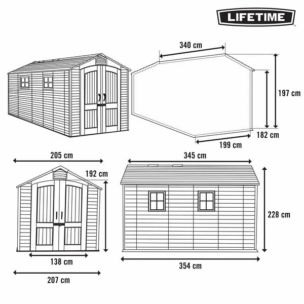 Stand Lifetime 207 x 228 x 354 cm Grau