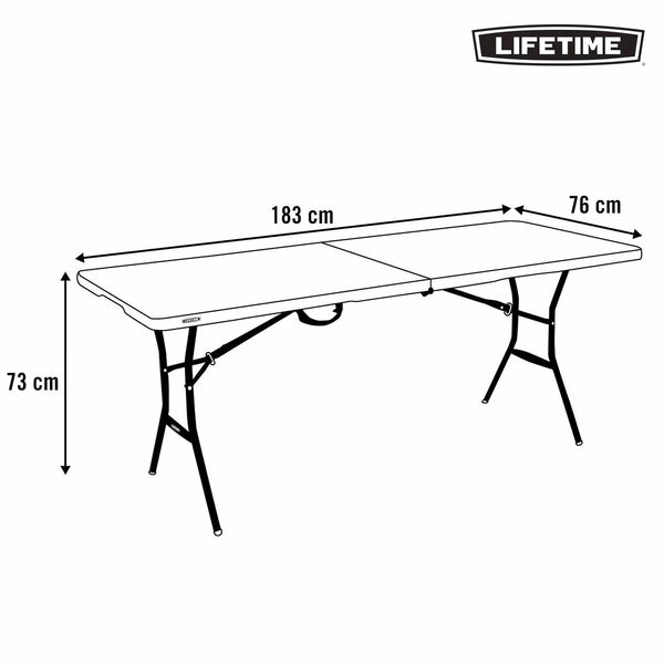 Table Klapptisch Lifetime Schwarz 183 x 73 x 76 cm