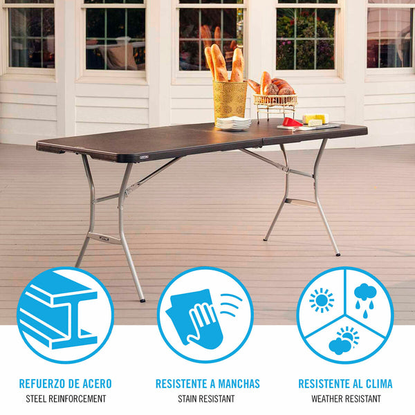 Table Klapptisch Lifetime Schwarz 183 x 73 x 76 cm