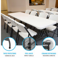 Table Klapptisch Lifetime Weiß 244 x 74 x 76 cm