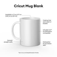 Individuell gestaltbarer Becher für Schneideplotter Cricut 12 Oz Weiß aus Keramik (2 Stück)