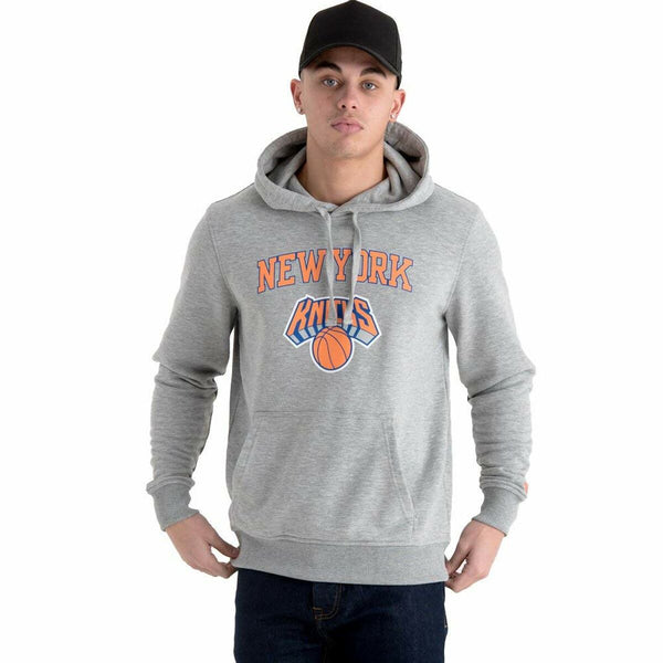 Herren Sweater mit Kapuze New Era New York Knicks Hellgrau L
