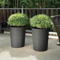 Blumentopf Deroma Millennium R Grau Anthrazit Kunststoff Wiederverwerteter Kunststoff rund Vase