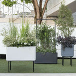 Blumentopf Deroma Grau 38 x 38 x 39 cm Kunststoff karriert Würfel 38 cm