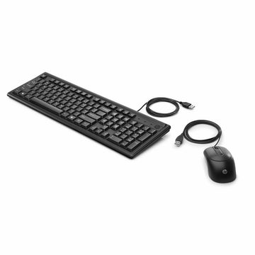 Tastatur mit Maus HP 6HD76AA Schwarz Qwerty Spanisch
