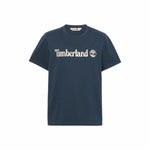 Herren Kurzarm-T-Shirt Timberland Kennebec River Camo Linear Logo Blau