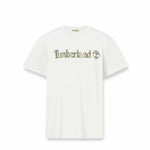 Herren Kurzarm-T-Shirt Timberland Kennebec River Camo Linear Logo Weiß