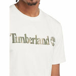 Herren Kurzarm-T-Shirt Timberland Kennebec River Camo Linear Logo Weiß