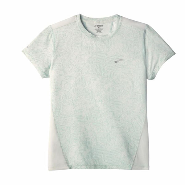 Herren Kurzarm-T-Shirt Brooks Sprint Free Sleeve Weiß Hellblau