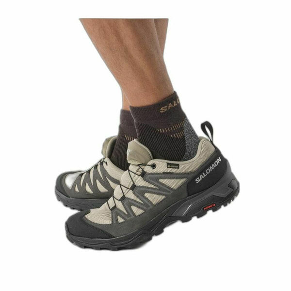 Laufschuhe für Erwachsene Salomon X Ward Beige Dunkelgrau GORE-TEX Leder Berg
