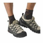 Laufschuhe für Erwachsene Salomon X Ward Beige Dunkelgrau GORE-TEX Leder Berg