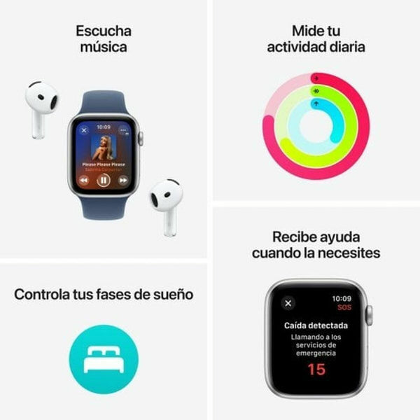 Smartwatch Apple Watch SE 1,78" Blau Silberfarben Ø 44 mm