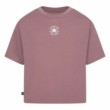 Kurzarm-T-Shirt für Kinder Converse Chuck Patch Boxy Lachsfarben