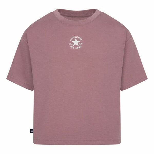 Kurzarm-T-Shirt für Kinder Converse Chuck Patch Boxy Lachsfarben