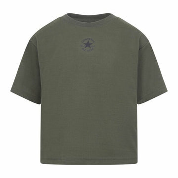 Kurzarm-T-Shirt für Kinder Converse Chuck Patch Boxy Olive