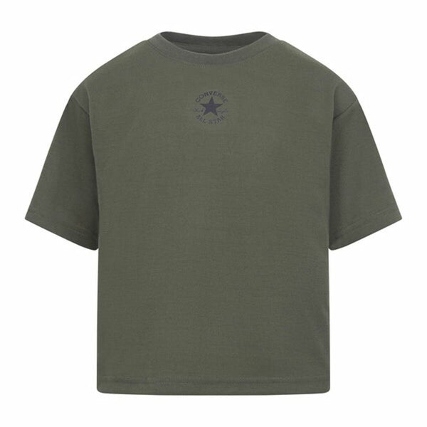 Kurzarm-T-Shirt für Kinder Converse Chuck Patch Boxy Olive