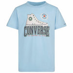 Kurzarm-T-Shirt für Kinder Converse Script Sneaker Gfx Himmelsblau