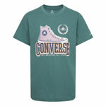 Kurzarm-T-Shirt für Kinder Converse Script Sneaker Gfx Sse Türkis