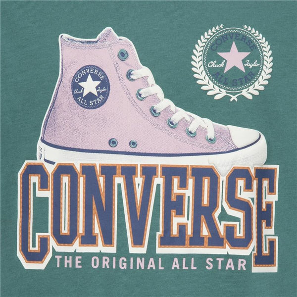 Kurzarm-T-Shirt für Kinder Converse Script Sneaker Gfx Sse Türkis