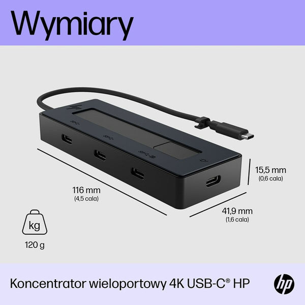 Hub USB HP 6G843AA Schwarz