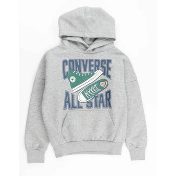 Jungen Sweater mit Kapuze Converse CNVB ALL STAR SNEAKER GFX HOOD 9CG903 042 Grau