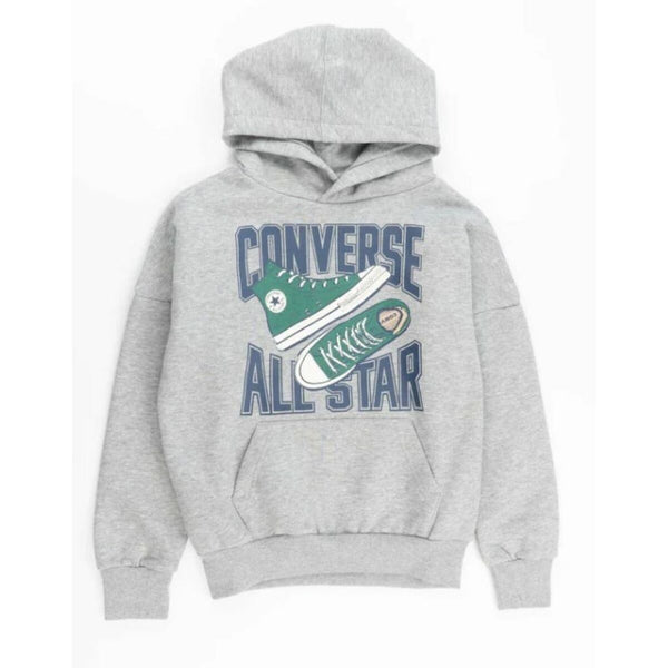 Jungen Sweater mit Kapuze Converse CNVB ALL STAR SNEAKER GFX HOOD 9CG903 042 Grau