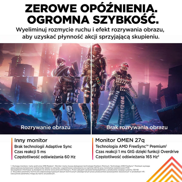 Monitor HP 780H4E9#ABB 27" IPS Flicker free 165 Hz 50-60  Hz