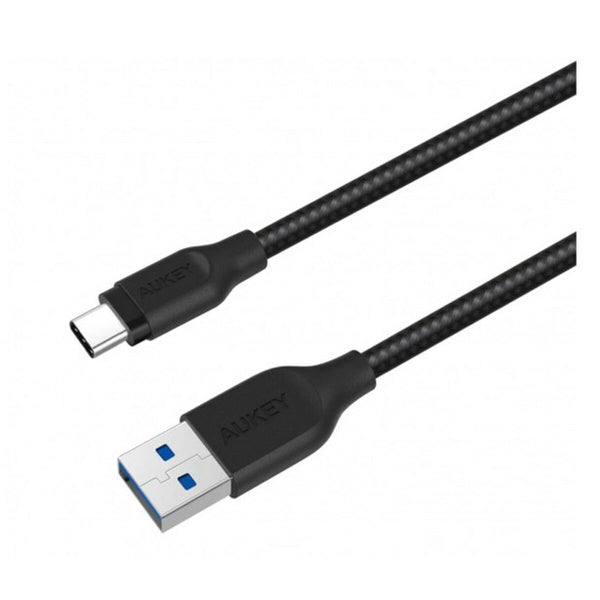 USB A zu USB-C-Kabel Aukey CB-AC2 BK Schwarz 2 m
