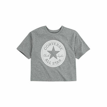 Kurzarm-T-Shirt für Kinder Converse  Chuck Patch Boxy Grau