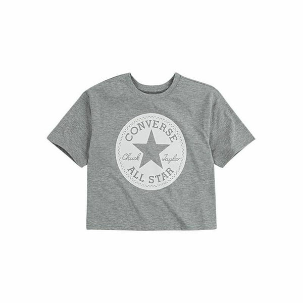 Kurzarm-T-Shirt für Kinder Converse  Chuck Patch Boxy Grau