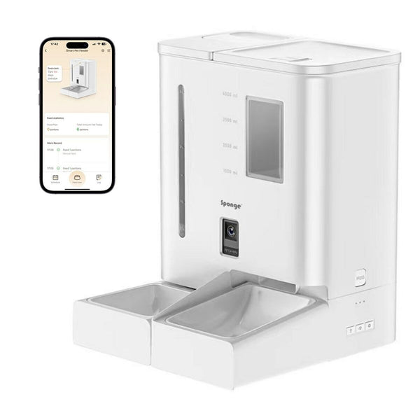 Futternapf für Katzen Sponge Weiß Schwarz Kunststoff