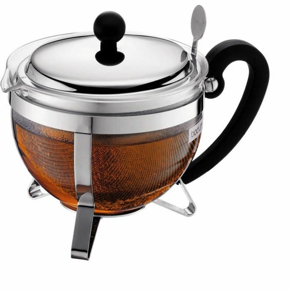 Teekanne Bodum Grau 1 L Glas Edelstahl
