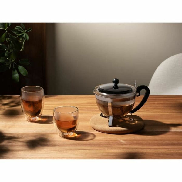 Teekanne Bodum Grau 1 L Glas Edelstahl