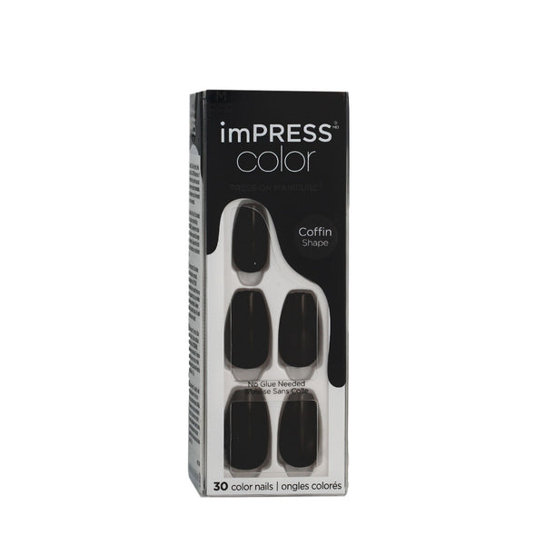 Falsche Nägel Kiss imPRESS color Schwarz 30 Stücke (30 Stück)