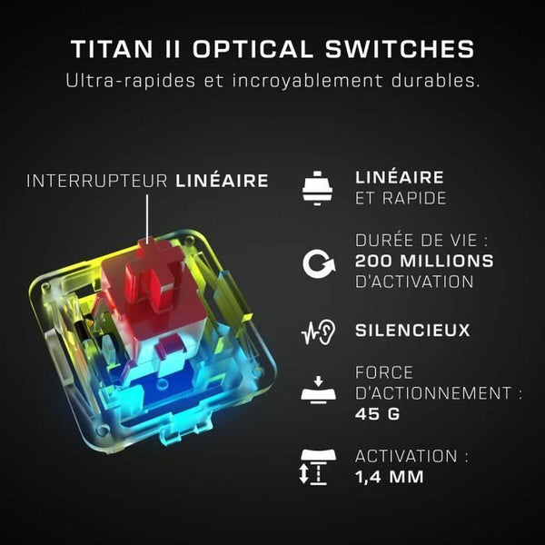 Tastatur Turtle Beach Vulcan II Max Schwarz Französisch AZERTY