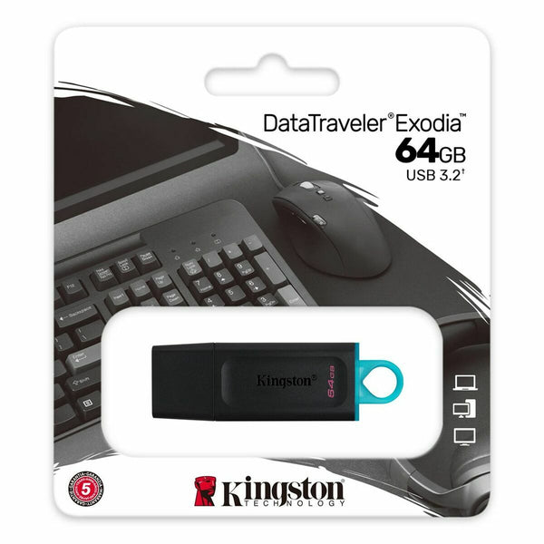 USB Pendrive Kingston DTX/64GB Schwarz 64 GB