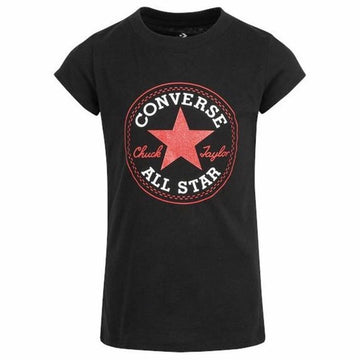 Kurzarm-T-Shirt für Kinder Converse Timeless Chick Patch Schwarz