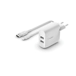 Wand-Ladegerät + Lightning-Kabel MFI Belkin Weiß 24 W