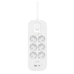 Steckerleiste mit 6 Steckdosen und Schalter Belkin Connect SRB002VF2M Weiß