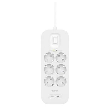 Steckerleiste mit 6 Steckdosen und Schalter Belkin Connect SRB002VF2M Weiß