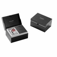 Herrenuhr D1 Milano ULTRA THIN BARN RED Schwarz Silberfarben (Ø 40 mm)