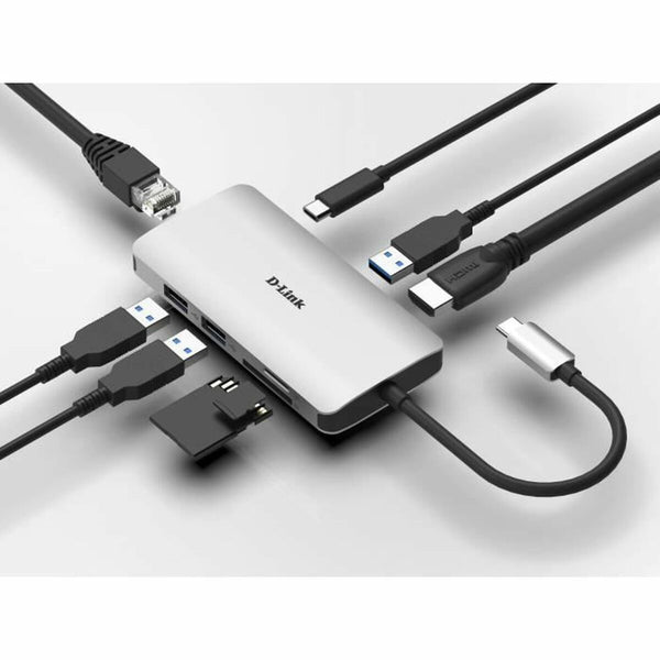 Hub USB C D-Link Silberfarben 100 W